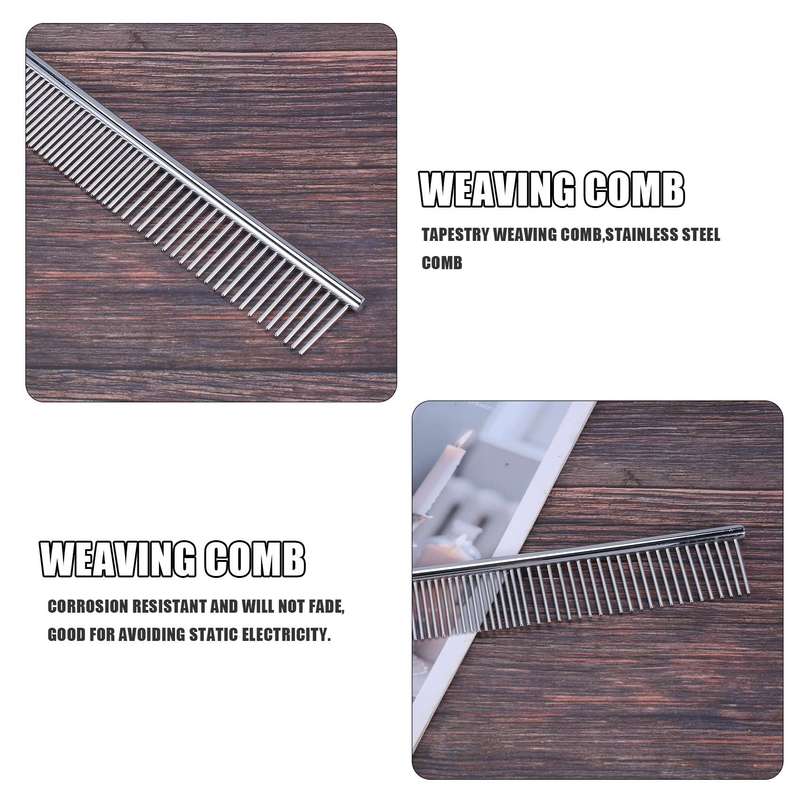 Macrame Fringe Comb Tapestry Weaving Comb Stainless Steel Craft for Brushing Through Long Hair Single Strand Cotton Cord