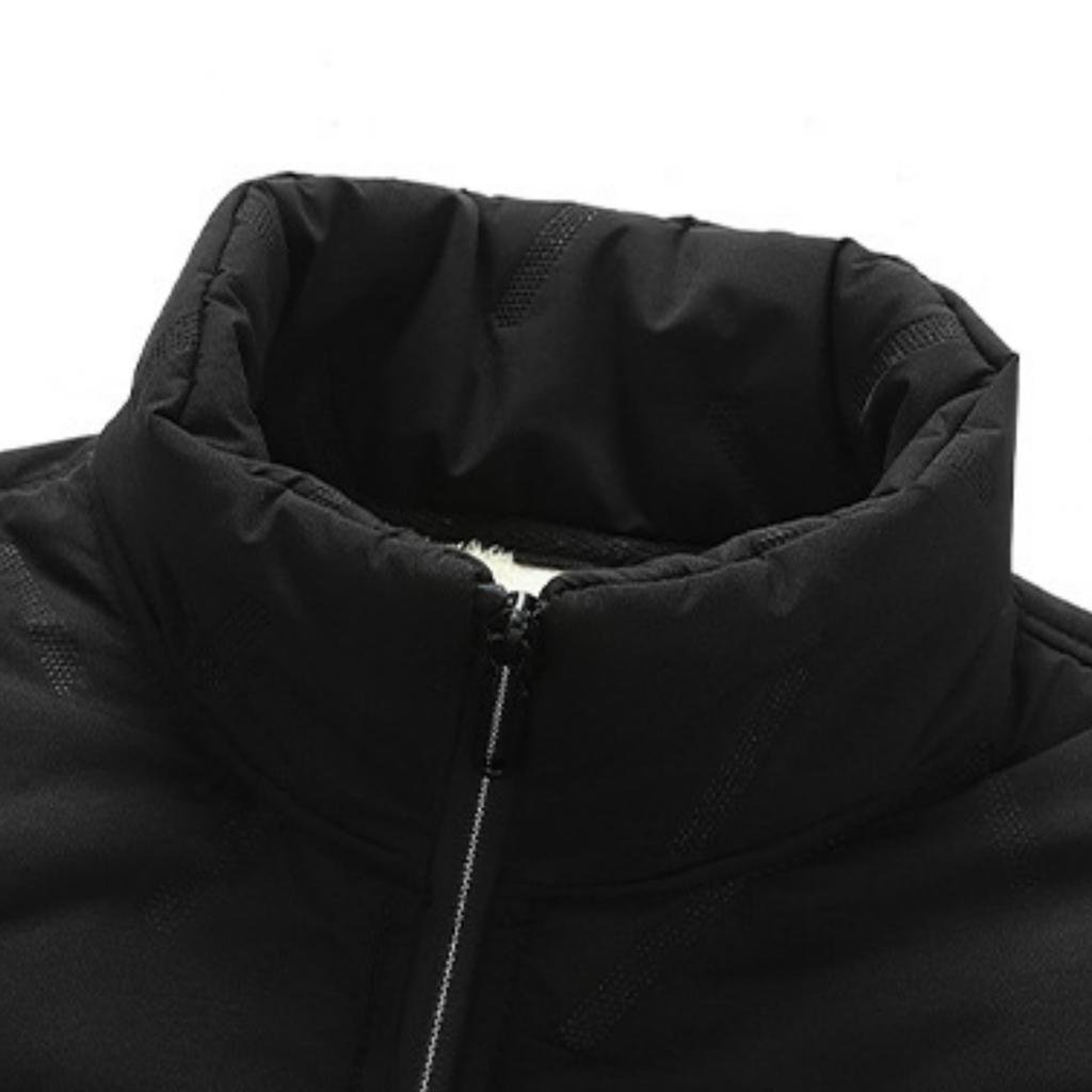 Men's Solid-color Casual Down And Cotton Vest Stand-up Collar Embossed Sleeveless Vest Jacket