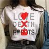 Футболка Love Death Robots 2022 Женская одежда Футболка Харадзюку Одежда унисекс Футболки с героями мультфильмов Манга Хлопковые футболки с графикой Повседневные топы унисекс
