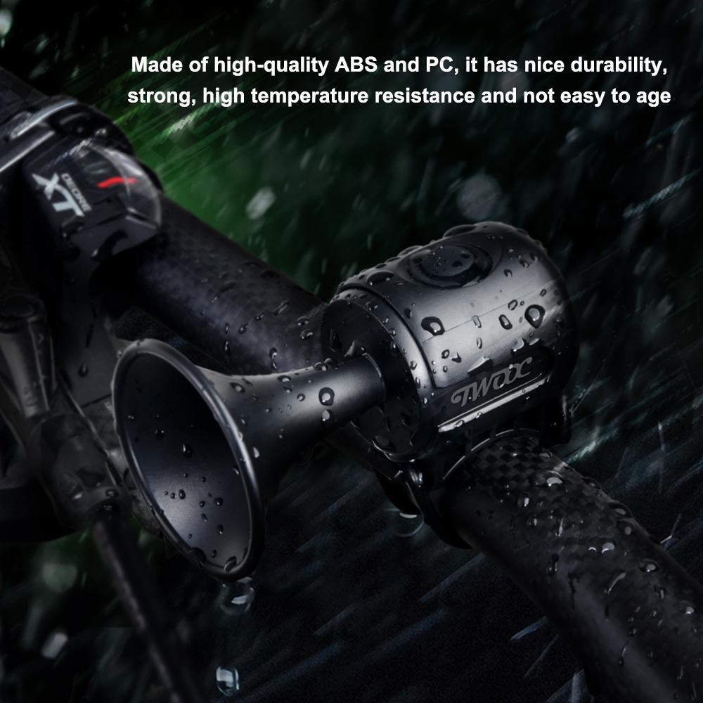 TWOOC Электрический велосипедный звонок 120 дБ, мини-велосипедный рожок с питанием от батареи, водонепроницаемый для горного велосипеда MTB