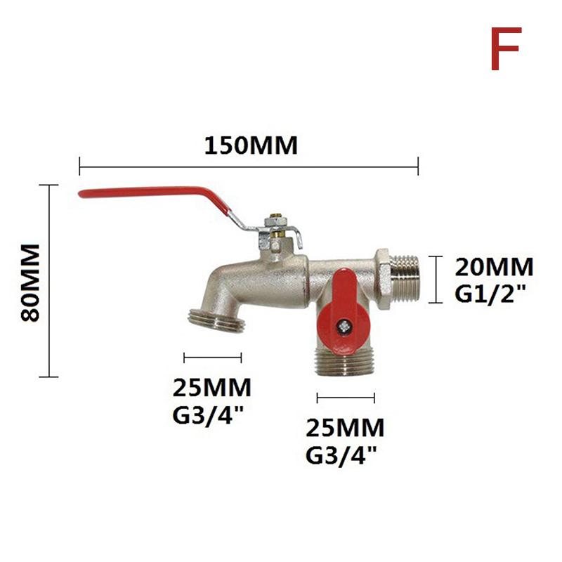 1 шт. двойной водопроводный кран 1/2'' 3/4'' соединитель для разветвителя воды, соединительный адаптер, переключатель клапана, садовый шланг, соединение крана для полива