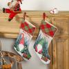 Colorful Green And Red Burlap Rudolph Christmas Stockings For Seasonal Celebrations