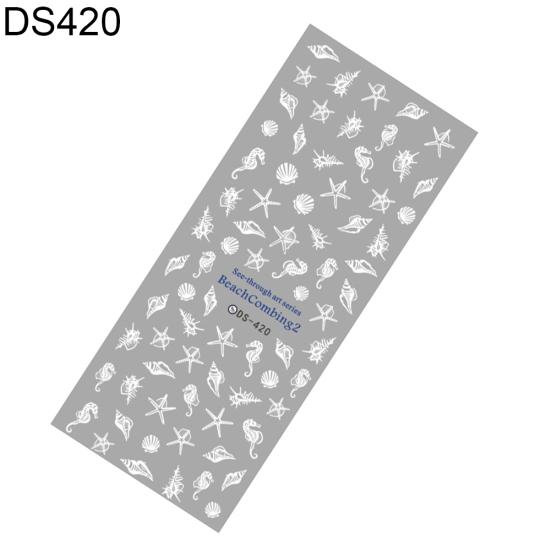 Водостойкая рыбья ракушка, морская звезда, наклейка для ногтей, полное покрытие, клейкий декор «сделай сам»,