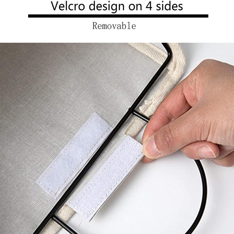 Cotton Linen Dormitory Wall Hanging Storage Bag Wall Door Wardrobe Table Top Fabric Organizer Basket for Books CD Magazine