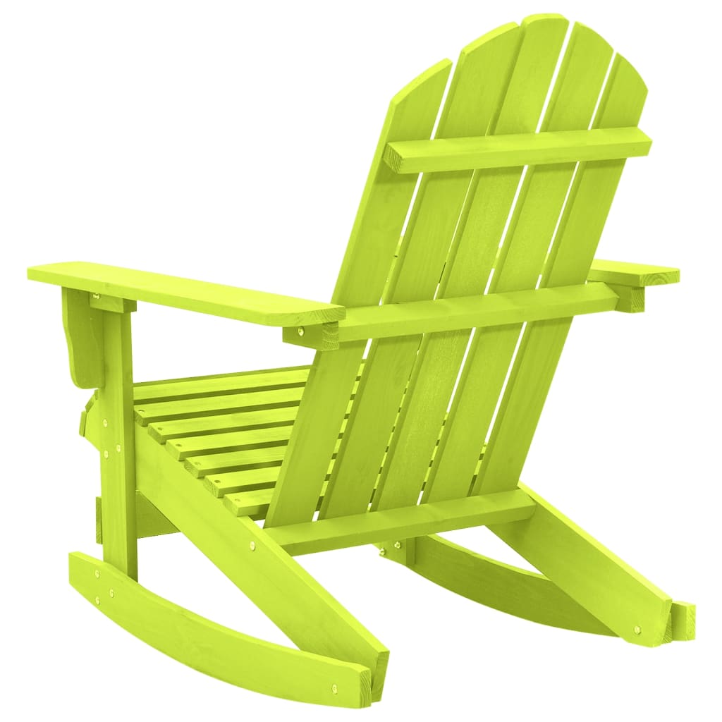 Vidaxl Ogrodowy Fotel Bujany Adirondack, Lite Drewno Jodłowe, Zielone