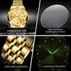 OLEVS Luxury Gold Steel Man Watch High Quality Date Waterproof Luminous Men's Wristwatch Men Quartz Watches