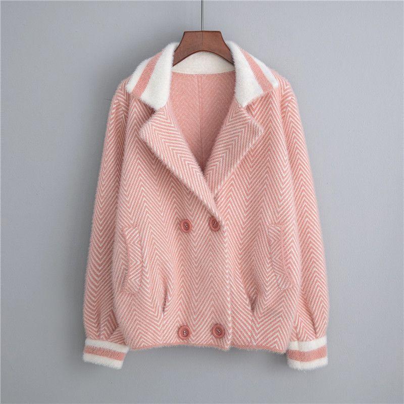 Новое осеннее бархатное пальто из искусственной норки, женское короткое сетчатое красное супер огненное пальто, маленький кардиган, женский толстый свободный