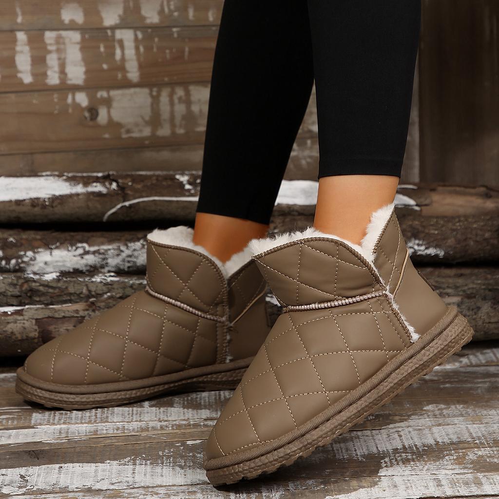 Модные толстые плюшевые зимние ботинки женские нескользящие водонепроницаемые зимние ботинки для женщин удобные теплые хлопковые туфли женские ботильоны на плоской подошве