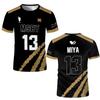 Summer Hinata Shoyo Black Jackal Volleyball Jersey T-shirt Haikyuu MSBY Anime Jerseys Print Tee Street Sports Oversized Kid Tops