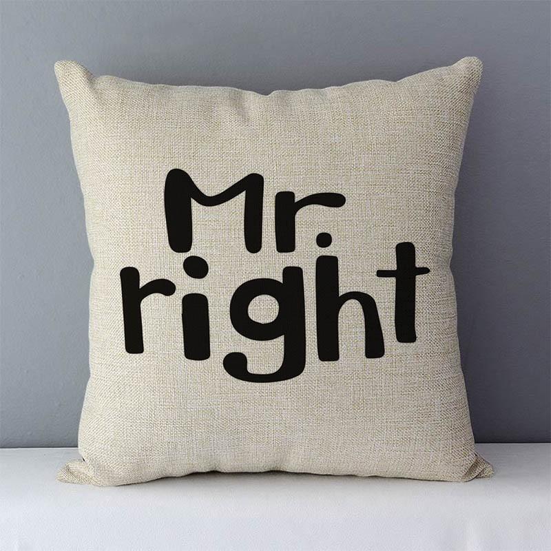 Popular Phrase Words Letters Printed Couch Cushion Home Decorative Pillows 45X45Cm Cotton Linen Square Cushions \"Love You More\