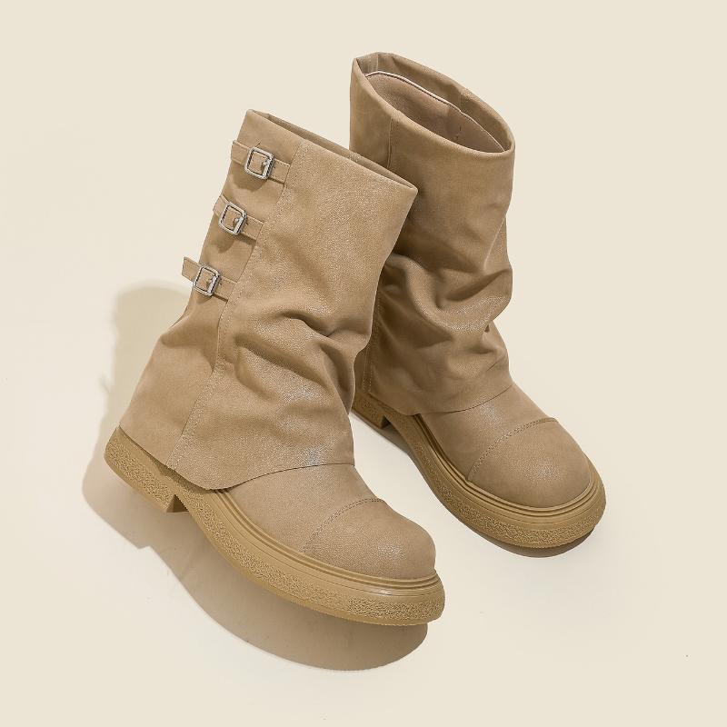Элегантные женские ботильоны на плоской подошве Новая зимняя модная обувь 2025 Тренд Повседневные зимние ботинки Бренд Вечеринка Женские кроссовки Пряжка Ботас