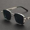 Steampunk Retro Square Sunglasses Metal Frame Luxury Men Eyewear with Spring Hinge Future Tech Style