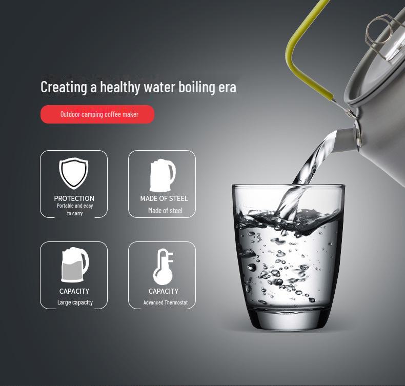 Portable Aluminum Camping Coffee/Tea Kettle, 0.8L