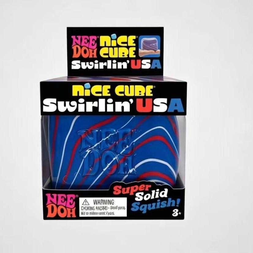 Schylling Nee-Doh Nice Cube Сенсорная игрушка-сквиш, Кубик-фиджет для снятия стресса, Цветной подарок для детей и взрослых