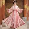 Hanfu qiz Xitoycha uslubdagi mato yozgi ko'ylak Qadimgi Tang kostyumi super peri kostyumi kichkina qizaloq suv parisi malika yubkasi ichki kiyim