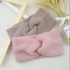 New Wool Knitting Cross Wide Headbands Winter Ear Warmer Soft Elastic Mohair Headwrap Turban For Women Girl Hair Accessories