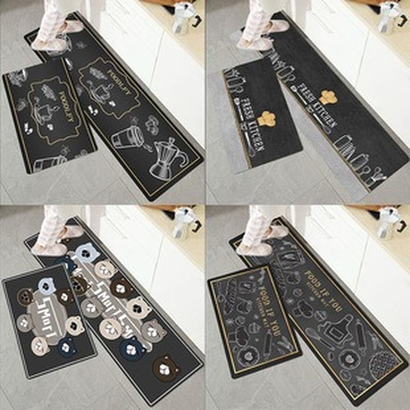 Kitchen Floor Mat Non Slip Carpets Washable Entrance Door Mat Bathroom Laundry Room Carpet Home Balcony Living Room Bedroom Long Rugs