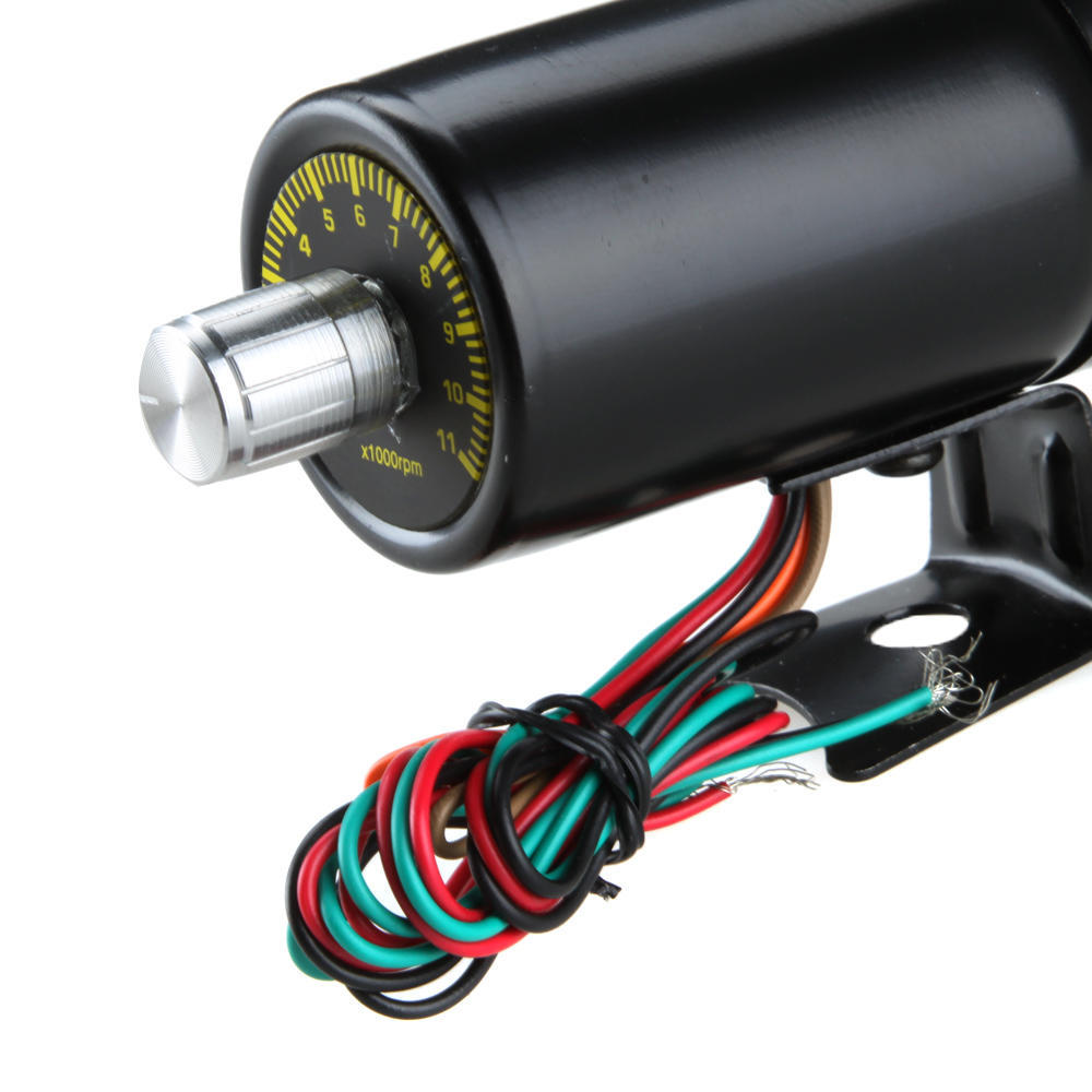 Tachometer Adjustable Tacho Rpm 1k11k Gauge Aluminum Shift Light Bluered Led Light Black Surface