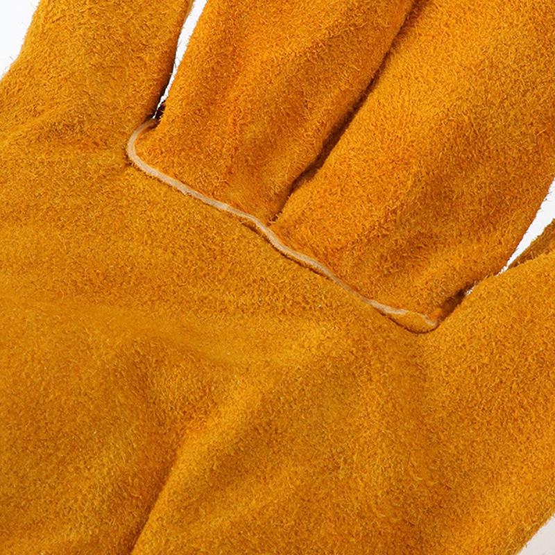1 Pair Soft Cowhide Driver Hunting Driving Farm Garden Welding Security Protection Safety Mechanic Glove Men Work Gloves