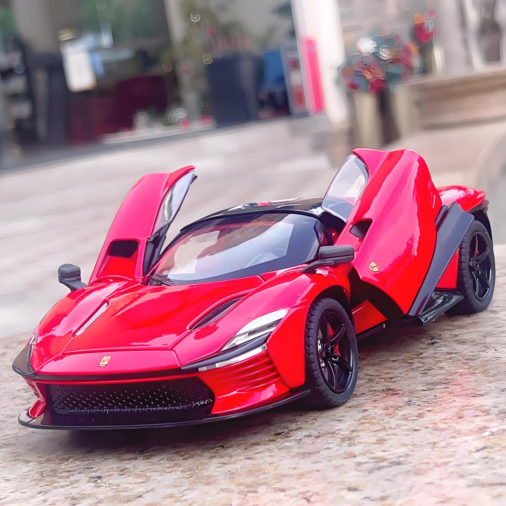 1/32 Ferrari Daytona SP3 Суперкар Сплав Модель Машинки Игрушка Литье под Давлением Металлическое Литье Звук и Свет Машинки Игрушки для Детей Транспортное Средство