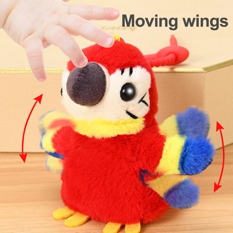 Милый электрический кричащий попугай Брелок для сумки Пищащий Подвижные крылья Птица Плюшевая игрушка Детская Плюшевая набитая Симуляция Животные Кукла