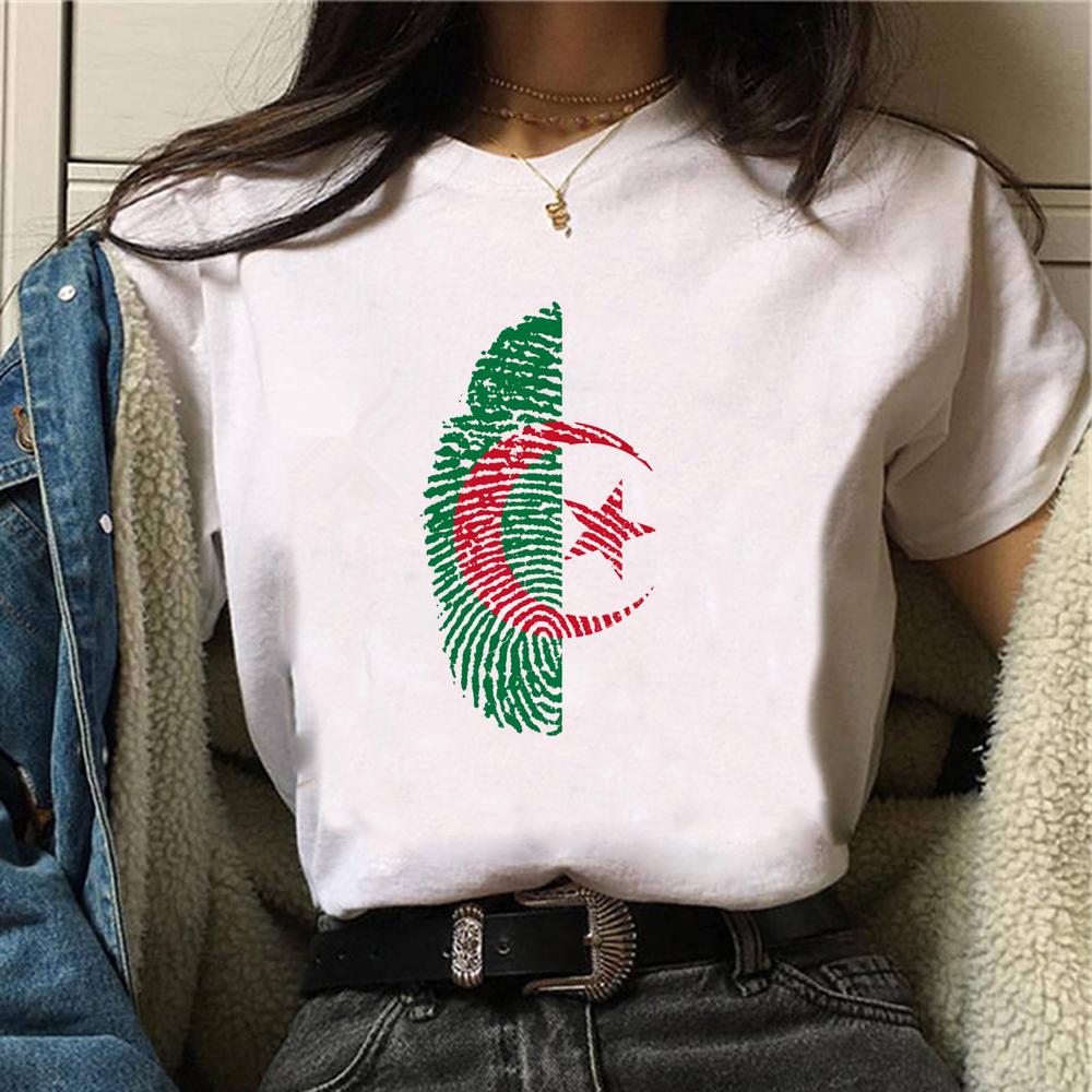 Algeria Cross Flag Shirt Algeria Crewneck Shirt Algeria Travel Gift Unisex Harajuku Print T-shirt Algiers Tee Algeria Shirt