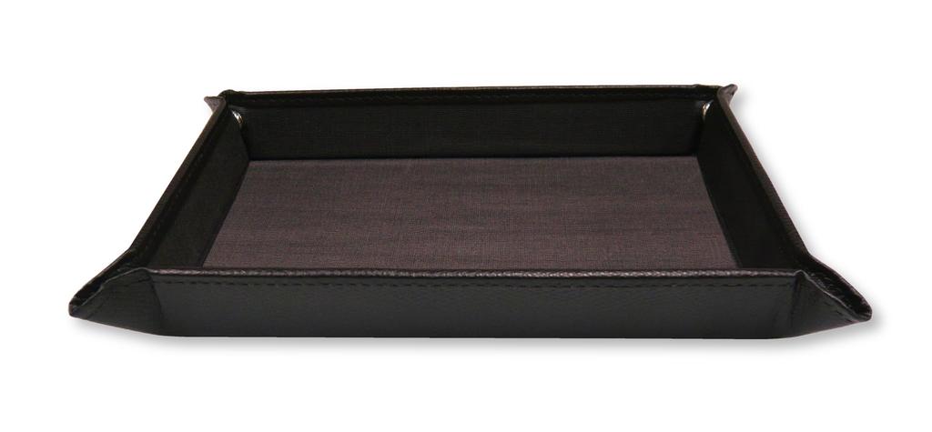 Embossed Chocolate Colored Cowhide Leather Pen Tray with Metal Pointer and Metal Ring Cap Sliding Retro Pen Set Japanese-made TRATYO-701S-8838B