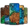 Гибридный чехол из дерева и смолы для iPhone 14 13 11 12 16 15 Pro Max 12 13 Mini X XR XS MAX 7 8 14 16 15 Plus Задняя крышка
