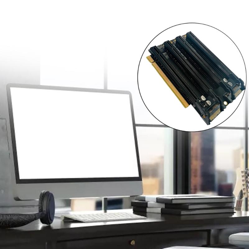 PCIe-Bifurcation x16 to x4x4x4x4 Плата расширения PCIE3.0 x16 1 to 4 Gen3 Адаптерная карта A Порт питания Раздельная карта ПК