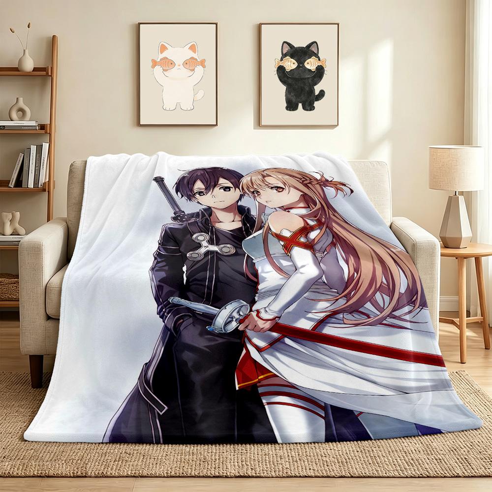 Sword Art Online Flannel Blanket Throw Blanket Soft Warm Sofa Bed Camping Car home Decor Unique Christmas Gift C930367