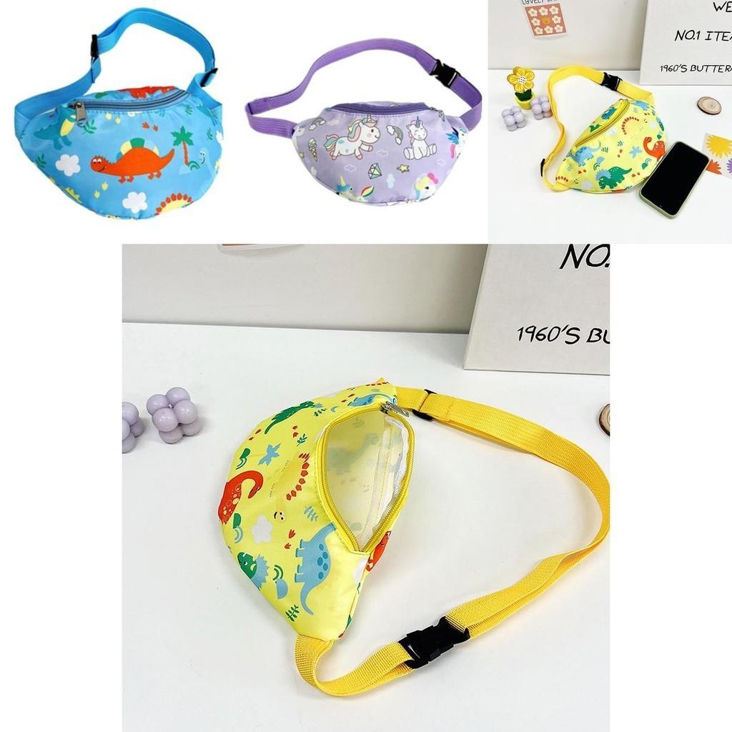 Милая детская поясная сумка с единорогом, мультяшная сумка через плечо с динозавром, нейлоновый материал, легкая и защищенная от краж