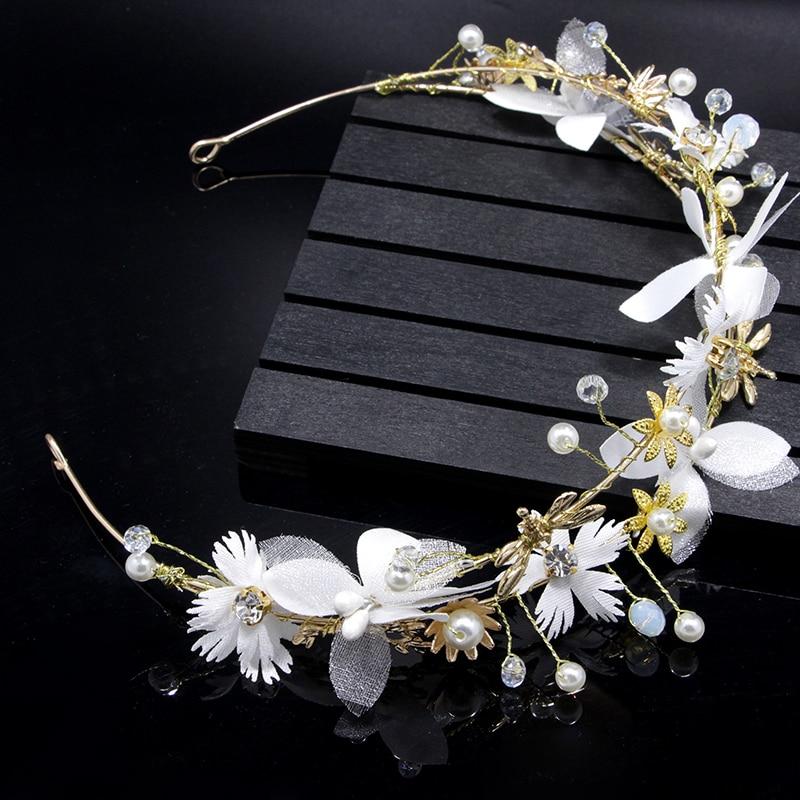 Свадебные аксессуары для волос для невесты, цветочные повязки на голову, плетеные волосы, виноградная лоза, жемчужный головной убор, украшение для волос для женщин и девочек
