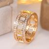 Light luxury diamond ring with hollowed-out design and diamond inlay Vintage-style gold zircon ring Unisex high-end jewelry