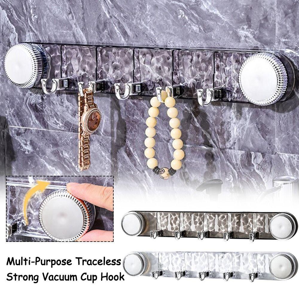 Multi-Purpose Rotating Suction Cup Hooks 5 Hooks Robe Coat Hangers for Bathroom Accessories