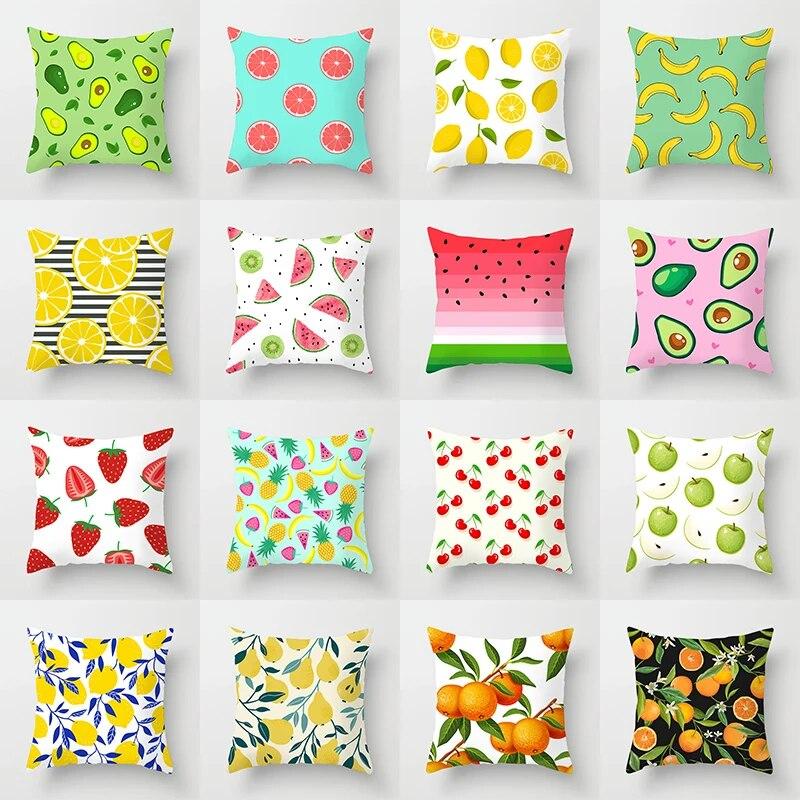 Летний фруктовый оранжевый лимонный арбузный принт с узором для дивана, наволочка, вечерние автомобильные постельные принадлежности