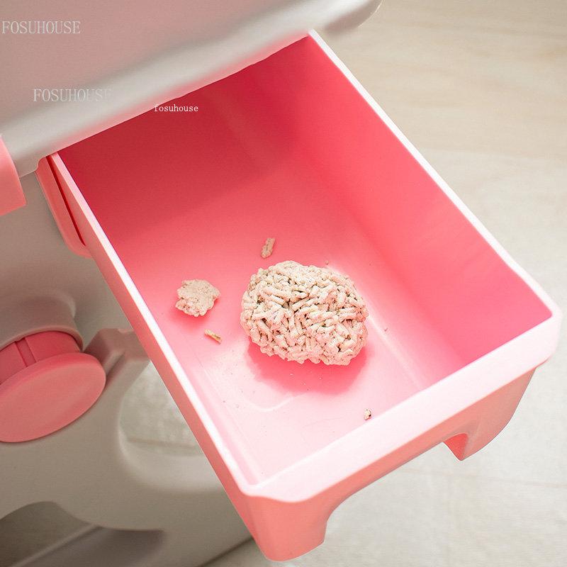 Large Semi Enclosed Cat Bedpan Litter Box Splash Proof Odorless Toilet with Scoop Filter Easy Clean Indoor Pet Supplies