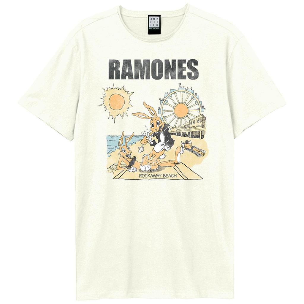 Amplified Unisex Adult Rockaway Beach Ramones T-Shirt