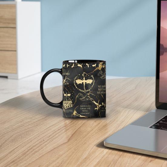 Керамическая кофейная кружка с ручкой 330 мл, переносная чашка для чая, чашка для горячего шоколада, кружка с принтом летящего дракона, подарки