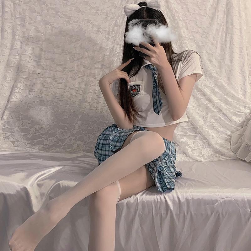 Сексуальное нижнее белье, форма студентки, костюм японской школьницы, милая плиссированная юбка, эротичная блузка, женский чувственный аниме-косплей