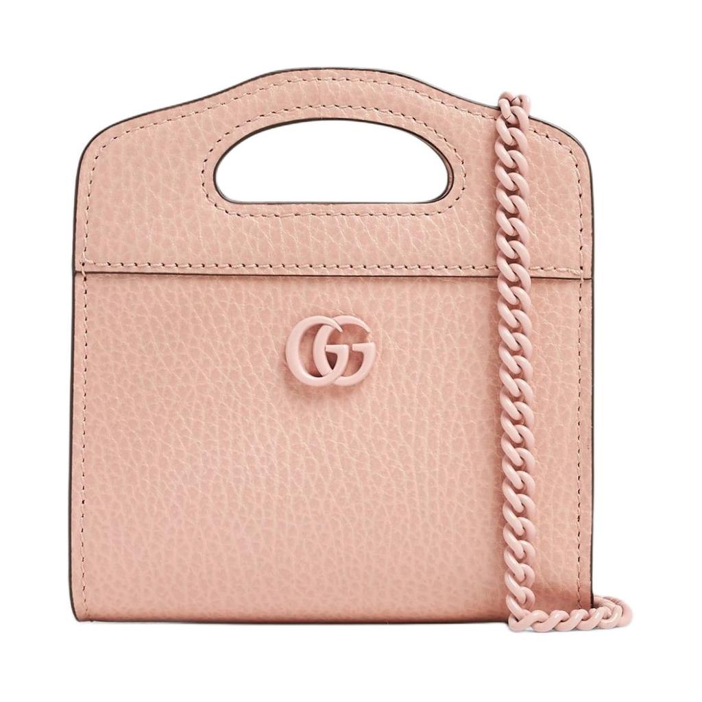 Gucci Мини Сумка на Верхнюю Ручку с Цепочкой GG Розовая Кожа Ежедневное Использование 701074-17WFF-5909