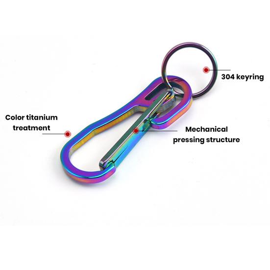 Зажим для брелка, быстросъемный, нержавеющий, устойчивый к коррозии компактный размер, сверхлегкий карабинный ключ