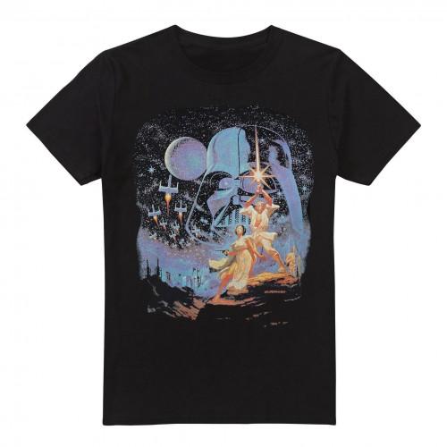 STAR WARS Mens Retro Poster T-Shirt