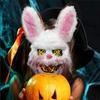 Glowing Horror Bloody Rabbit Bear Mask Halloween Led Glowing Animal Simulation Mask Role Playing Masquerade Party Costume Decor