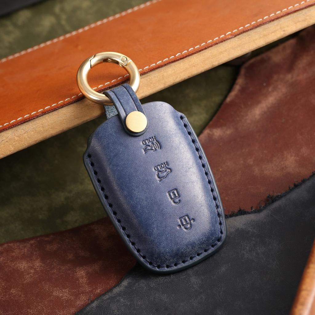 Подходит для современного чехла для ключа автомобиля IX45, высококачественный кожаный защитный чехол для ключа ручной работы, автотовары