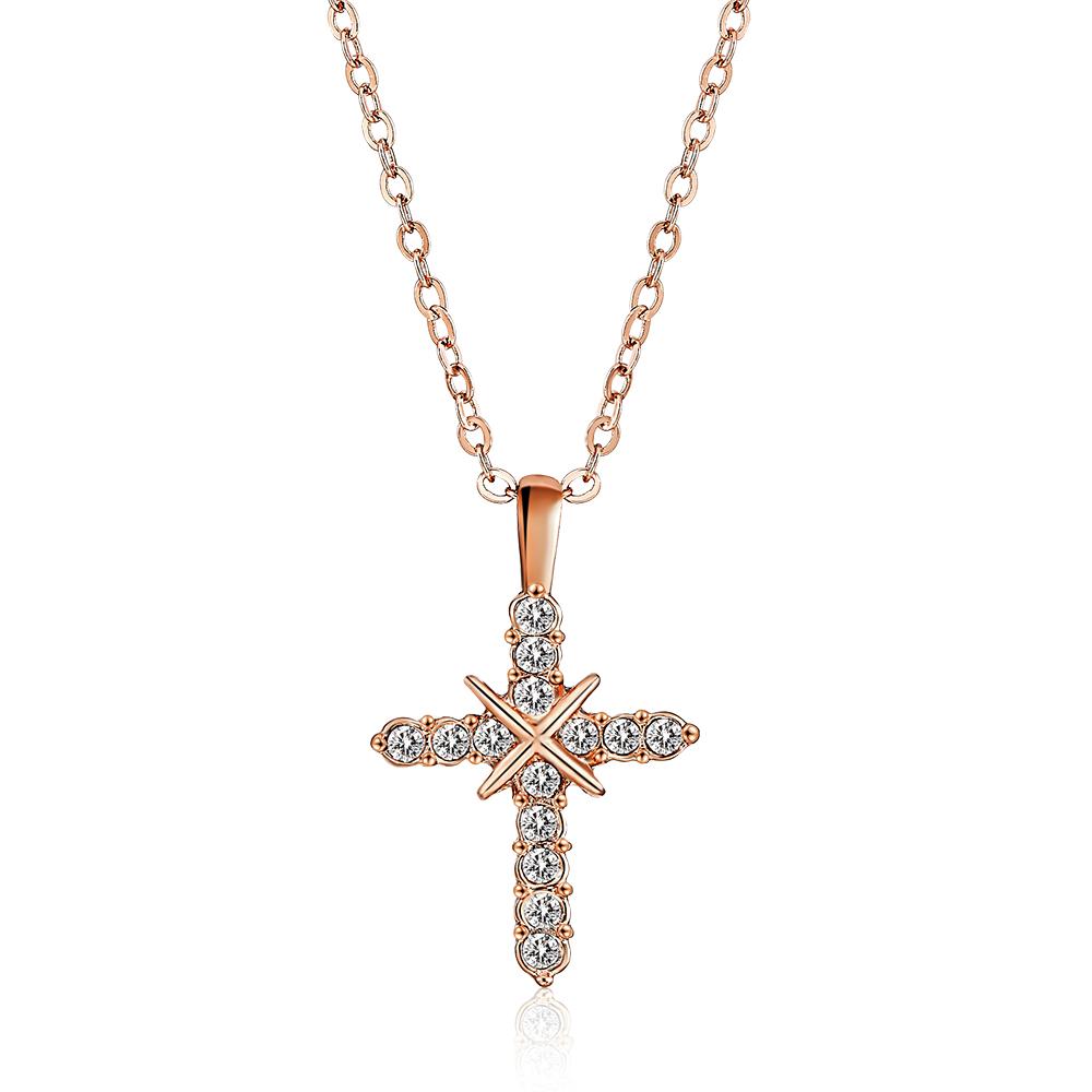 ZHOUYANG Aesthetic Cross Pendants Necklace For Women Kpop Zircon Choker Women's Chain Jewelry Christmas Gifts Wholesale N051