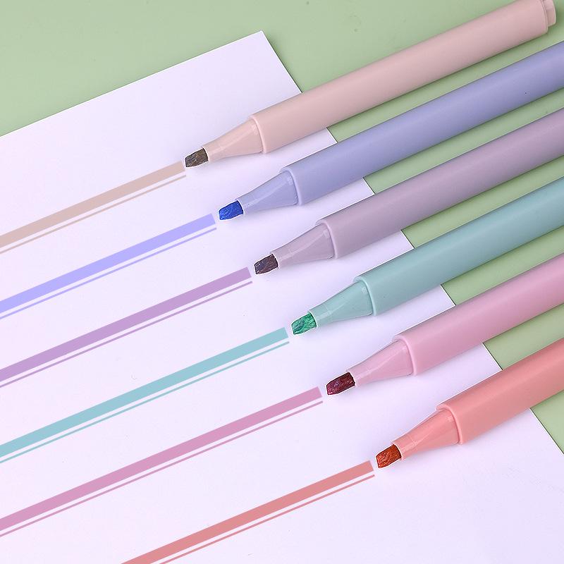 Набор из 6 флуоресцентных ручек Morandi с мягкими косыми кончиками для удобного для глаз творчества и использования в классе