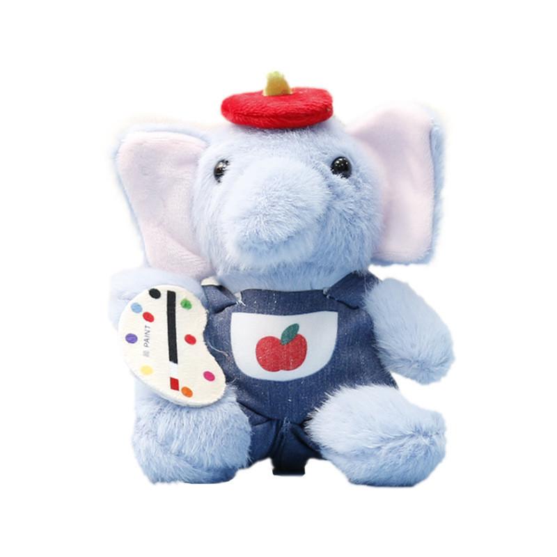 Cartoon Elephant Plush Doll With Short Pile Material Gift For Kids And Teens Keyring Accessory