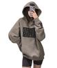 Blanc Blanc Pullover Long Street Loose Street Relaxed Oversized Fleece-Lined Hoodie, Sleeves, Printed, Style, Fall, Winter, Spring, Fit, Office,