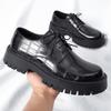 High Quality Men Streetwear Fashion Business Casual Thick Platform Leather Wedding Loafers Shoes Harajuku Korean Fashion Shoes