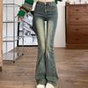 Flare Jeans Women Skinny High Waist Aesthetic Y2k Clothes Denim Trousers Vintage Washed Retro Mopping Korean Fashion Street New